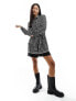 Фото #1 товара New Look mini shirt dress in black pattern