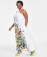 Фото #3 товара Plus Size Linen-Blend Floral-Print Maxi Dress, Created for Macy's