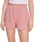 ფოტო #1 პროდუქტის Women's Smocked-Waist Double-Crepe Pull-On Cotton Shorts