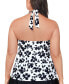 Plus Size Floral-Print Halter Tankini Top, Created for Macy's