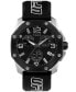 ფოტო #1 პროდუქტის UFC Men's Quartz Icon Silicone Black Watch, 45mm