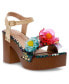 Фото #1 товара Women's Elayne Flower Wooden Platform Dress Sandals