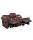 Фото #4 товара White Label Florentina 82" Leather Match Power with Power Headrests Double Reclining Sofa