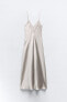 Фото #6 товара Атласное платье-комбинация с открытой спиной ZARA