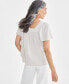 Фото #2 товара Women's Cotton Gauze Square-Neck Top, Created for Macy's