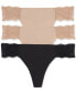 ფოტო #2 პროდუქტის Women's B.Bare 3 Pack Thong Underwear 970367