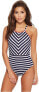 Фото #1 товара Tommy Bahama Womens 169931 Breton Stripe High-Neck One-Piece Swimsuit Size 4