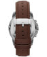 Men's Chronograph Grant Brown Leather Strap Watch 44mm