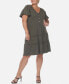 ფოტო #3 პროდუქტის Plus Size Short Sleeve V-neck Tiered Midi Dress