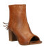 Фото #3 товара Roper Betsy Leather Open Toe Shootie Pumps Womens Brown Dress Casual 09-021-0946