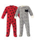 ფოტო #1 პროდუქტის Baby Girls Treasure Baby Fleece Zipper Sleep and Play 2pk, Leopard Bow