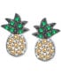 ფოტო #3 პროდუქტის Cubic Zirconia Pineapple Stud Earrings in Sterling Silver, Created for Macy's