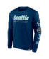 Фото #2 товара Men's Deep Sea Blue Seattle Kraken Strike the Goal Long Sleeve T-shirt