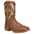 Фото #2 товара Ботинки Justin Boots Stampede Tooled-Inlay Embroidered Soft Toe Work для мужчин в коричневом цвете