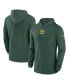 Фото #1 товара Men's Green Green Bay Packers Sideline Performance Long Sleeve Hoodie T-shirt