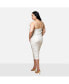 Plus Size Orchid Mesh 3D Flower Midi Bodycon Dress