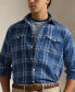 Men's Classic-Fit Plaid Linen-Cotton Workshirt