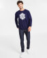 Фото #3 товара Holiday Lane Men's Snowflake Crewneck Sweater, Created for Macy's