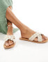 ASOS DESIGN Freya plaited cross-strap flat sandals in natural Бежевый, 39 - фото #1