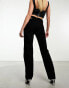 Фото #6 товара ASOS DESIGN mid rise straight jean with cut out waistband in washed black