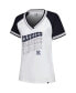 Фото #2 товара Women's White New York Yankees Jersey Double Binding Raglan V-Neck T-Shirt