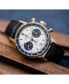ფოტო #6 პროდუქტის Men's Swiss Automatic Chronograph Intra-Matic Black Leather Strap Watch 40mm