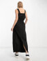 COLLUSION utility midi dress in black