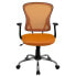 Фото #3 товара Mid-Back Orange Mesh Swivel Task Chair With Chrome Base And Arms
