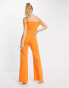 Vesper bardot wide leg jumpsuit in orange Оранжевый, 42 - фото #2