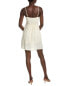 Marion By Etienne Cutout Linen-Blend Mini Dress Women's White L