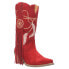 Фото #3 товара Dingo Day Dream Fringe Embroidered Round Toe Cowboy Womens Red Casual Boots DI1
