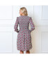 ფოტო #10 პროდუქტის Women's Long Sleeve Smocked Ruffle Collar Dress