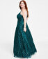 Фото #3 товара Trendy Plus Size Glitter Mesh Gown, Created for Macy's