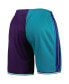 ფოტო #4 პროდუქტის Men's Teal, Purple Charlotte Hornets Hardwood Classics 1999 Split Swingman Shorts