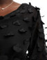 Фото #4 товара Y.A.S 3D textured belted shirt dress in sheer black