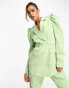 Фото #4 товара Y.A.S tailored puff sleeve belted blazer co-ord in mint green