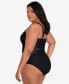 Фото #3 товара Plus Size Illusion-Stripes One-Piece Swimsuit