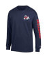 Фото #3 товара Men's Navy Fresno State Bulldogs Team Stack Long Sleeve T-shirt