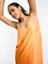 Фото #3 товара Never Fully Dressed satin ombre maxi dress in orange