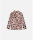 ფოტო #3 პროდუქტის Toddler Girls Long Sleeve Mock Neck Top Pink Printed Leopard Flowers - Toddler|Child