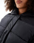 Threadbare mid length puffer jacket in black