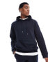 DTT overhead hoodie & jersey short set in navy