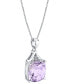 Pink Amethyst (6-1/10 ct. t.w.) & Diamond Accent 18" Pendant Necklace in Sterling Silver