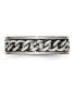 Titanium Brushed Chain Inlay Wedding Band Ring