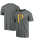 Фото #1 товара Men's Charcoal Pittsburgh Pirates Weathered Official Logo Tri-Blend T-shirt