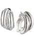 ფოტო #1 პროდუქტის Silver-Tone Small Hoop Button E-Z Comfort Clip-On Earrings, 1"