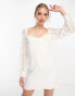 Фото #1 товара French Connection long sleeve mini dress in white lace