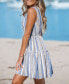 Фото #3 товара Women's Striped Sleeveless V-Neck Mini Beach Dress