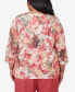ფოტო #5 პროდუქტის Plus Size Sedona Sky Watercolor Knotted Neck Floral Top