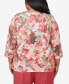 Plus Size Sedona Sky Watercolor Knotted Neck Floral Top